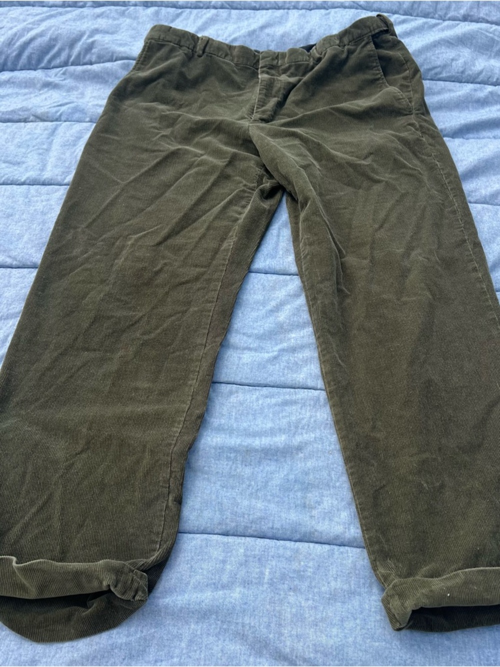 Lands' End Men's Dark Olive Corduroy Pants Size 38
